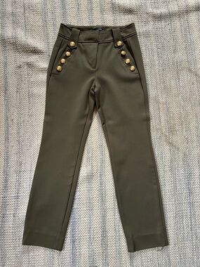 WHBM Army Green Button-Accent Dress Pants